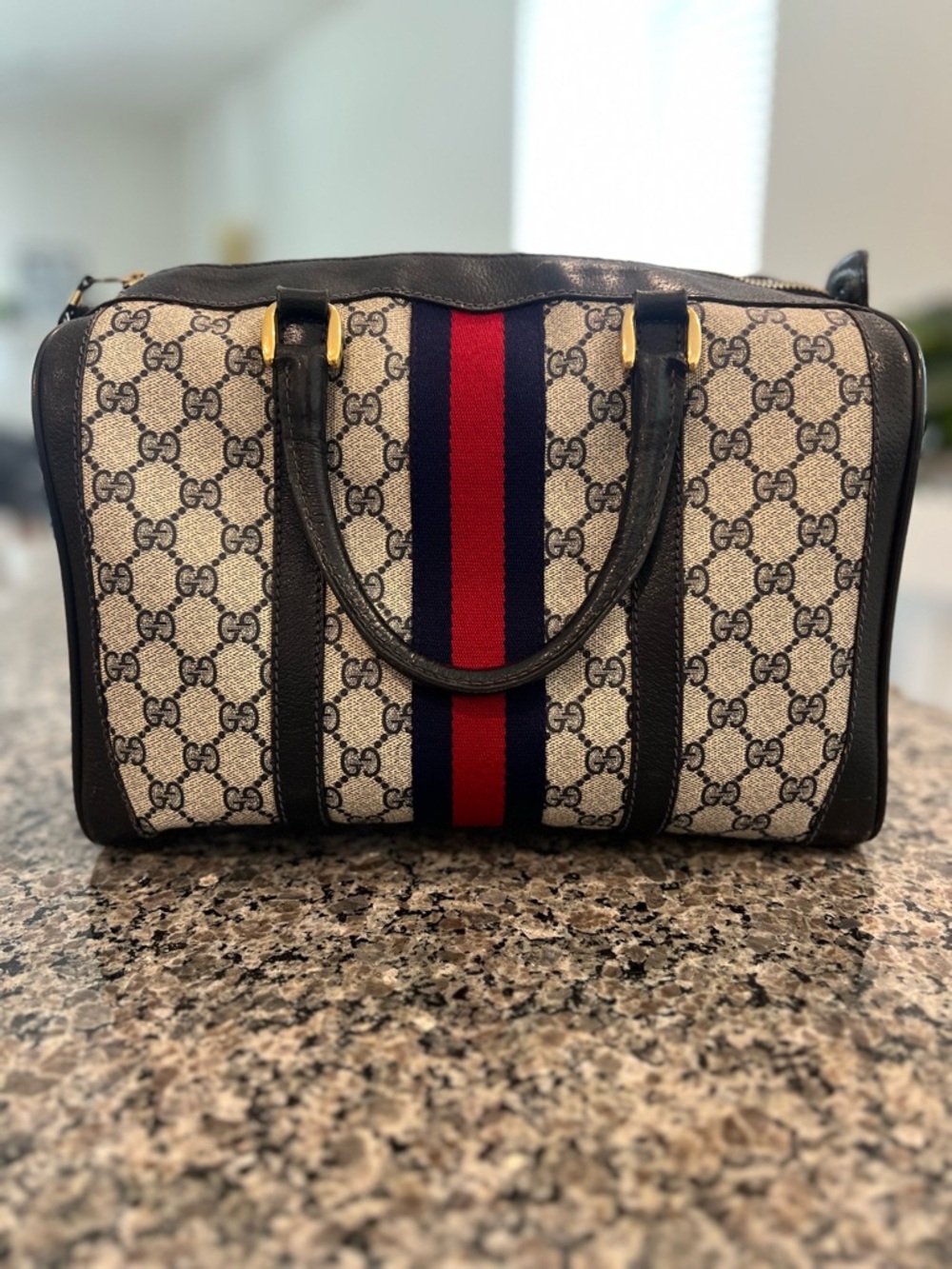 Vintage Gucci Boston/Gucci Web Boston / Sherry Line Boston in Navy - Picture 15 of 15